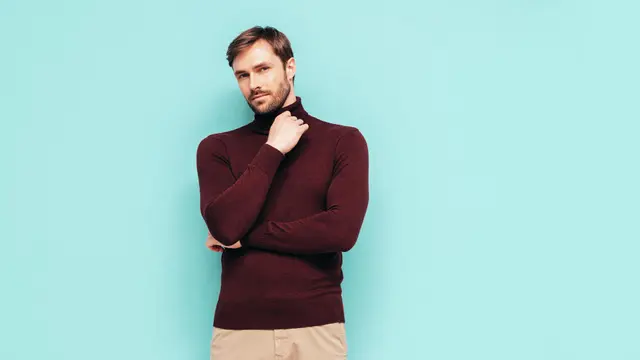 Ilustrasi cowok dengan outfit turtleneck