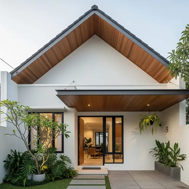 9 Contoh Fasad Rumah Minimalis Satu Lantai Atap Pelana Miring, Modern dan Fungsional