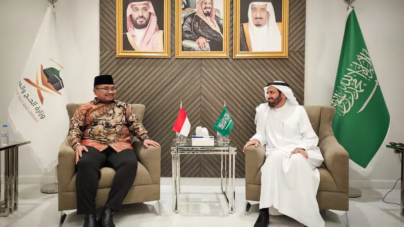 Menag Yaqut dan Menteri Taufiq F Al-Rabiah bertemu 30 Juni 2023 di Kantor Kementerian Haji dan Umrah Arab Saudi untuk membahas soal layanan haji