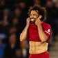 Mohamed Salah punya peran besar dalam kemenangan 3-0 Liverpool atas Leicester City pada laga pekan ke-36 Premier League 2022/2023. (AFP/Darren Staples)