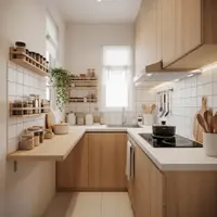 Desain Dapur Sempit Memanjang. (Foto: Gemini AI)