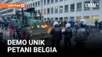 Polisi Belgia menggunakan meriam air untuk membubarkan aksi protes petani di Brussels, Kamis, yang menentang kesepakatan perdagangan bebas antara Uni Eropa dan negara-negara Amerika Selatan.