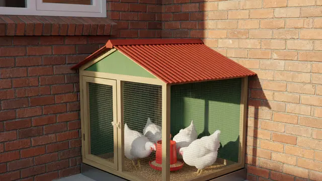 Model Kandang Ayam untuk 5 Ekor di Rumah Kecil. AI