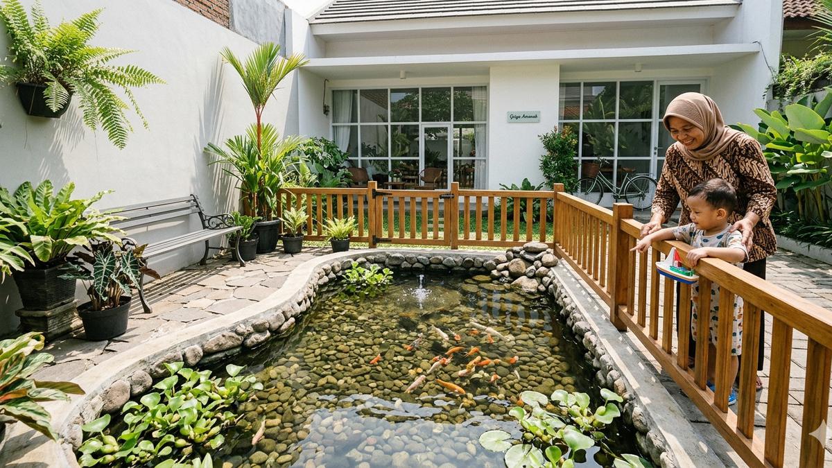 6 Ide Kolam Ikan yang Aman untuk Rumah dengan Lansia dan Balita, Cantik Tanpa Mengorbankan Keamanan