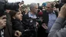 Manajer Manchester United, Jose Mourinho, usai menjalani sidang di Gedung Pengadilan Madrid, Jumat (3/11/2017). Pria asal Portugal itu menjalani sidang terkait dugaan penggelapan pajak saat masih melatih Real Madrid. (AP/Paul White)