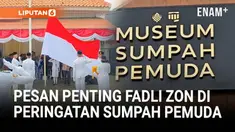 Menteri Kebudayaan Fadli Zon memimpin upacara peringatan Hari Sumpah Pemuda ke-97 di Museum Sumpah Pemuda, Jalan Kramat Raya, Jakarta Pusat, Selasa (28/10) pagi.