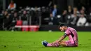 Hingga peluit akhir dibunyikan, skor 2-0 tidak berubah untuk kemenangan Inter Miami. Kemenangan menjadi catatan bersejarah mengingat Real Salt Lake tidak pernah kalah pada laga pembuka MLS sejak 2010. (Chandan Khanna/AFP)