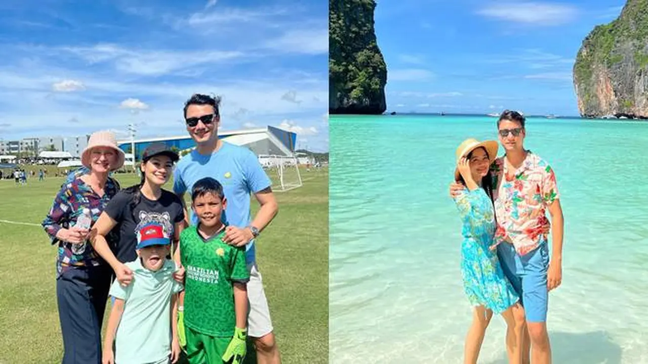 7 Potret Titi Kamal Temani Anak Turnamen Bola di Thailand Sambil Liburan