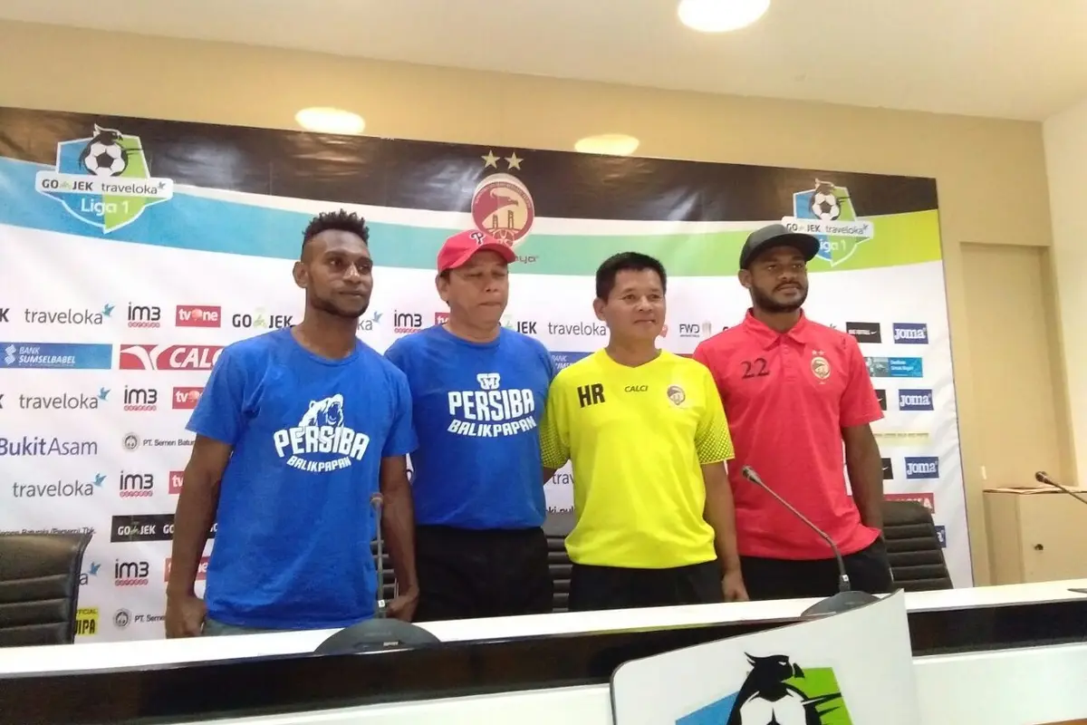 Konfrensi pers Sriwijaya FC vs Persiba Balikpapan (Liputan6.com / Indra Pratesta)
