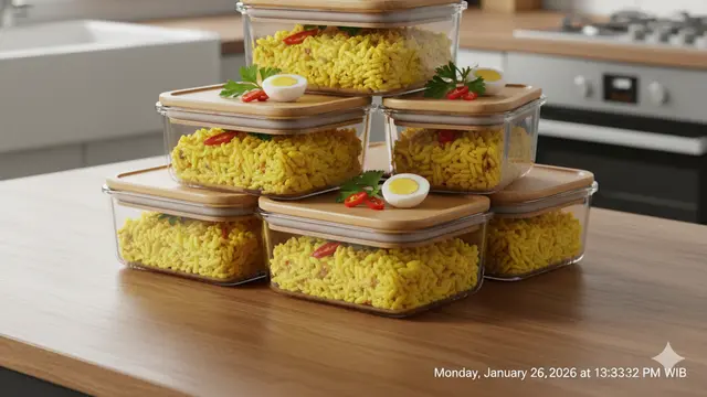 Cara Menyimpan Nasi Kuning Supaya Tidak Cepat Basi. AI