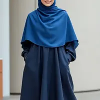 Abaya hitam dengan potongan lurus. Gambar: Gemini.