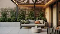 7 Inspirasi Teras Earth Tone dengan Kombinasi Tanaman Rambat untuk Rumah Minimalis Modern