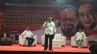 Menteri Pekerjaan Umum dan Perumahan Rakyat (PUPR) Basuki Hadimuljono dalam acara Projo Public Lecture di Jakarta, Kamis (25/1/2018). (Achmad/Liputan6.com)