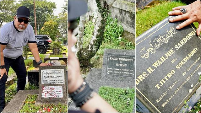 Potret 6 Artis Ziarah Kubur di Momen Ramadhan, Indro Nyekar Makam Personel Warkop