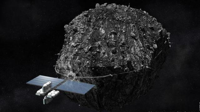 Ilustrasi kegiatan penambangan asteroid