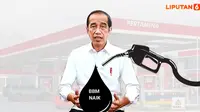 Banner Infografis Jokowi dan Harga BBM Naik (Liputan6.com/Triyasni)