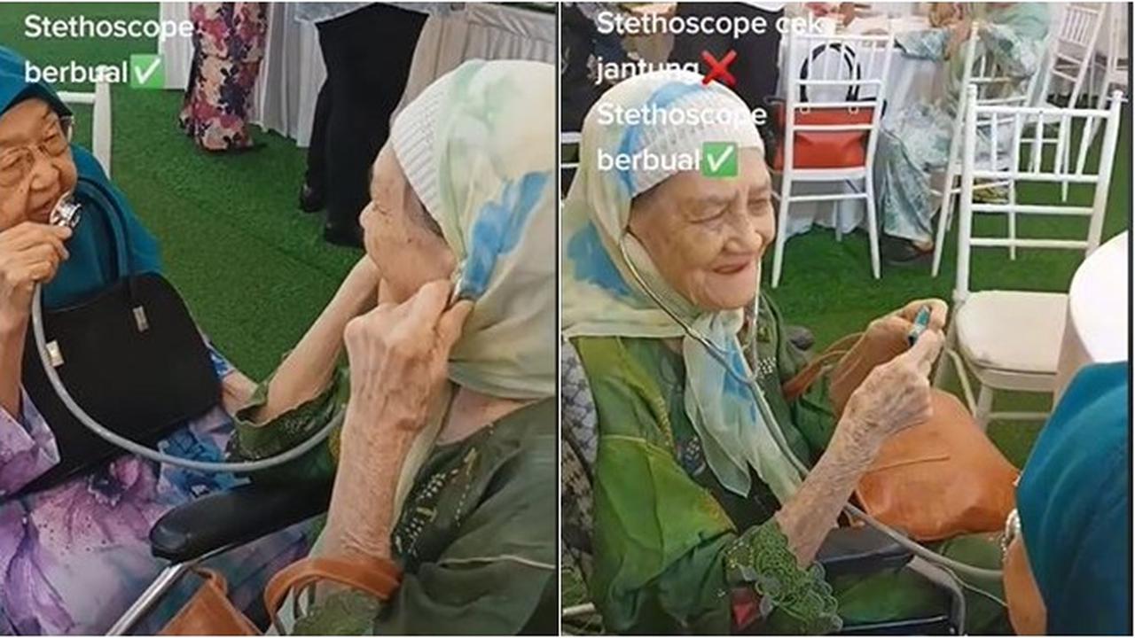 Punya Masalah Pendengaran, Dua Nenek Kakak Beradik Ini Ngobrol Pakai Stetoskop