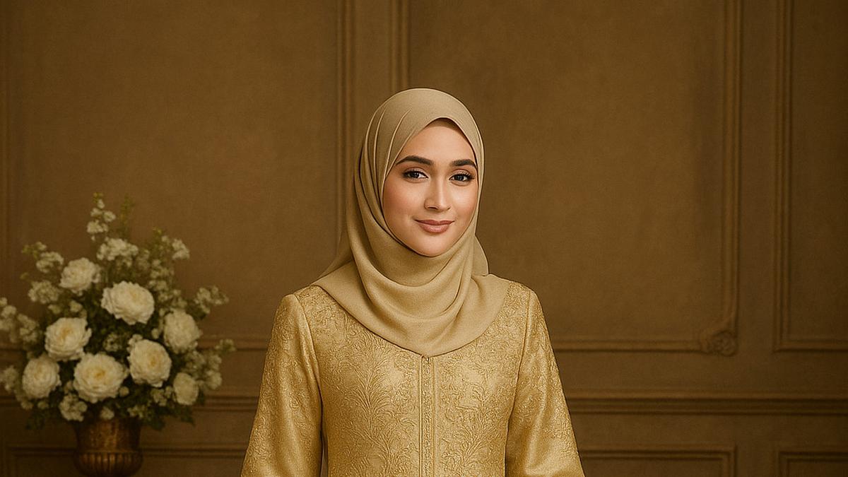 7 Desain Baju Gamis dan Tunik Batik Emas, Pilihan Tepat untuk Kondangan Glamor