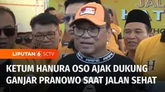 Bakal calon presiden Ganjar Pranowo mengikuti jalan sehat bersama Ketua Umum Partai Hanura, Oesman Sapta Odang di Surabaya, Jawa Timur. Kegiatan ini juga menjadi kesempatan keduanya bertemu dengan kader Partai Hanura dan mengajak semuanya satu suara ...
