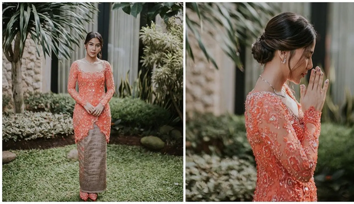Begini detail penampilan Adinda Thomas saat lamaran. Kebayanya dirancang oleh desainer ternama Ayung Berinda, wajahnya dipoles oleh MUA Kiki Anisya, sementara tatanan rambutnya ditata oleh Diki Hair Staylish. Bagian samping rambut ditata seperti bergelombang dan beberapa helai rambut dibiarkan terjuntai membuat penampilan Adinda jadi makin cantik. (Liputan6.com/IG/@massapicture)