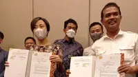 Kementan melalui Ditjen Tanaman Pangan, melakukan MoU dengan Perkumpulan Produsen Pemurni Jagung Indonesia (P3JI) sebagai perkumpulan industri pengguna Jagung Rendah Aflatoxin (JRA). (Dok Kementan)