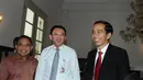 Ahok mengaku mengucapkan selamat kepada Jokowi yang terpilih sebagai Presiden Republik Indonesia pada Pilpres 2014. (23/7/14) (Liputan6.com/Herman Zakharia) 