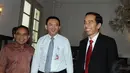 Ahok mengaku mengucapkan selamat kepada Jokowi yang terpilih sebagai Presiden Republik Indonesia pada Pilpres 2014. (23/7/14) (Liputan6.com/Herman Zakharia) 