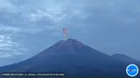 Gunung Semeru kembali erupsi pada Jumat (9/2/2024), pukul 05.39 WIB. (Liputan6.com/ Dok PVMBG)