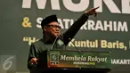 Ketua Umum PKB Muhaimin Iskandar saat memberikan arahan kepada kader PKB di JCC, Jakarta, Jumat (5/2/2016). Pemberian arahan ini adalah rangkaian Mukernas PKB yang akan dibuka nanti malam oleh Presiden RI Joko Widodo. (Liputan6.com/Johan Tallo)