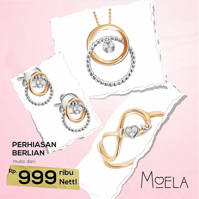 Perhiasan Berlian Moela Mulai Rp 999 ribu.
