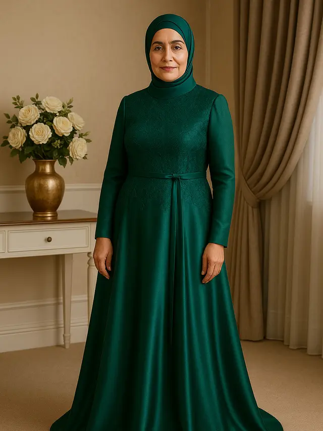 Gamis Brokat untuk Ibu-Ibu Usia 50-an
