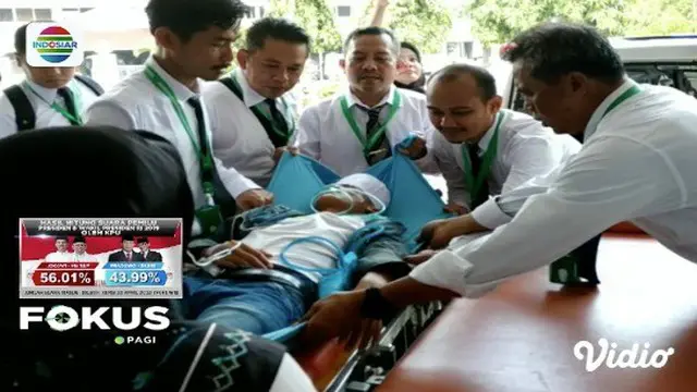 Ribuan petugas menggelar simulasi pelaksanaan ibadah haji di Asrama Haji Pondok Gede, Jakarta Timur.