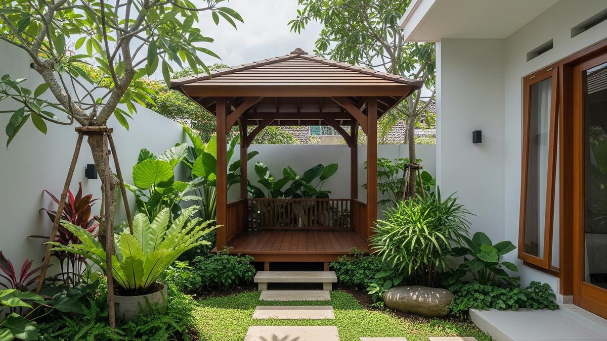 9 Desain Taman Belakang Rumah dengan Gazebo, Menciptakan Surga Relaksasi
