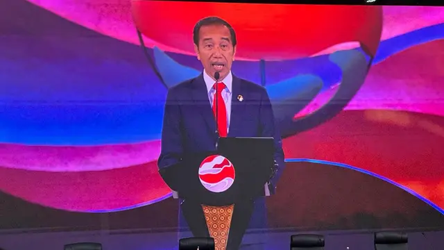Presiden Jokowi membuka KTT ke-43 ASEAN di hadapan para pemimpin negara Asia Tenggara di Plenary Hall, Jakarta Convention Center, Jakarta, Selasa (5/9/2023). (Liputan6/Benedikta Miranti)