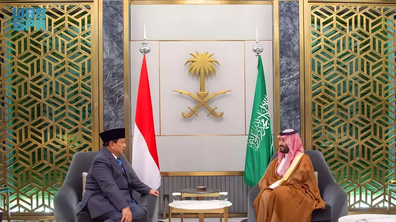 Prabowo Subianto bertemu dengan Putra Mahkota dan Perdana Menteri Arab Saudi Muhammad bin Salman (MBS) bin Abdulaziz Al Saud di Jeddah, Arab Saudi, Rabu 12 Juni 2024.