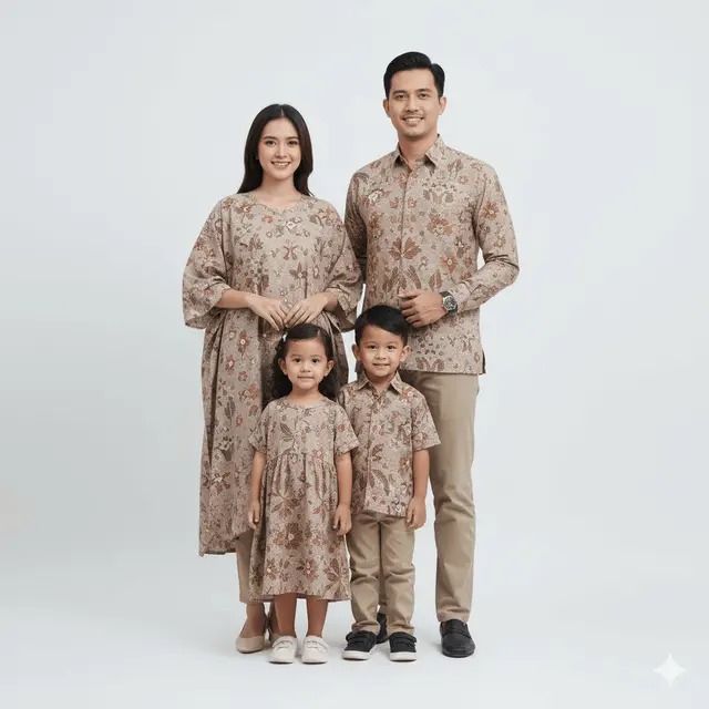 Model Sarimbit Batik Keluarga Model Tunik dan Kemeja Formal Modern. Gemini