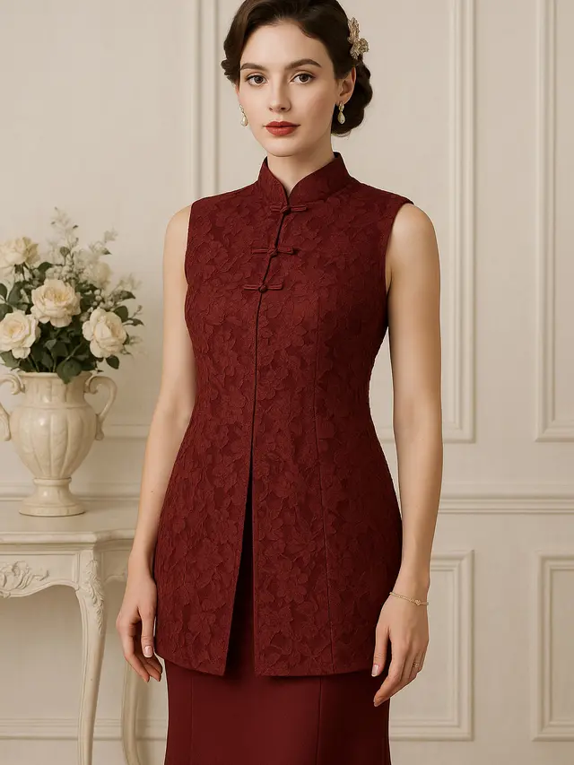 Cardigan Brokat Tanpa Lengan untuk Kondangan