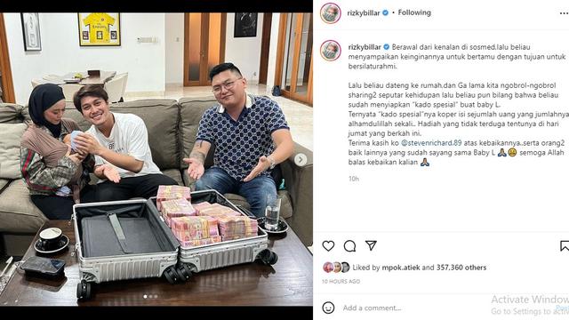 Rizky Billar - Lesti Kejora (Foto: Instagram/@rizkybillar)