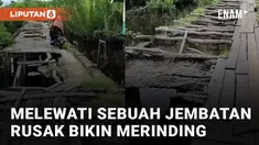 Sekumpulan perempuan melintasi jembatan rusak mengundang perhatian