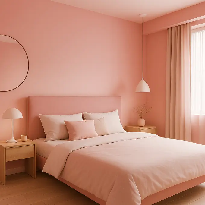 Kamar tidur cat millenial pink
