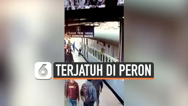 VIDEO:  Rekaman Pria Terjatuh Saat Naik Kereta yang Berjalan