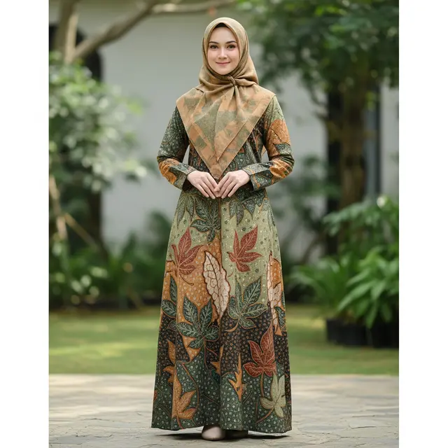 9 Model Gamis Batik Motif Lembut untuk Muslimah, Tampil Anggun dan Syar'i