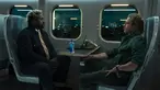 Gambar yang dirilis oleh Sony Pictures ini menunjukkan Brian Tyree Henry (kiri) dan Brad Pitt dalam sebuah adegan film Bullet Train. Bullet Train mulai tayang di bioskop pada Rabu, 3 Agustus 2022. (Scott Garfield/Sony Pictures via AP)