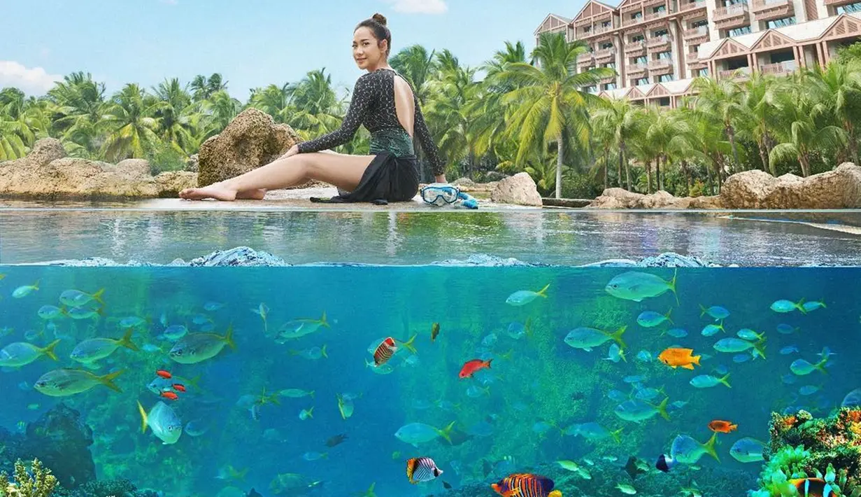 Pemilik tinggi badan 168 cm ini senang mengunjungi tempat yang instagramable. Seperti saat ia kunjungi Adventure Cove Waterpark, Resorts World Sentosa. Di sana BCL bisa melihat pemandangan yang sangat indah ikan-ikan warna-warni di dalam akuarium raksasa. (Liputan6.com/IG/@bclsinclair)