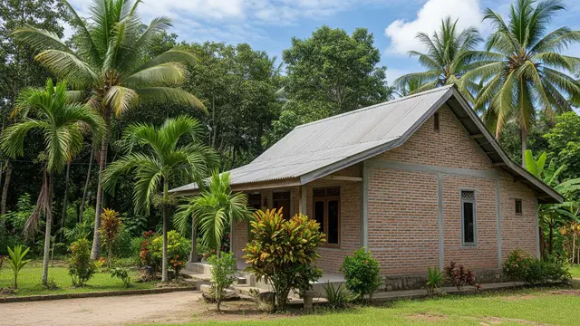 Ilustrasi Model Rumah Kecil di Kampung dengan Atap Seng Rapi/Gemini AI