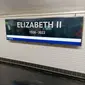 Gambar plakat stasiun 'Elizabeth II'. (Dok: Twitter @RATPgroup https://twitter.com/RATPgroup/status/1571734208984260609?t=0RI61W4fZfLqig4ePDHieg&s=19 / Elly Purnama)