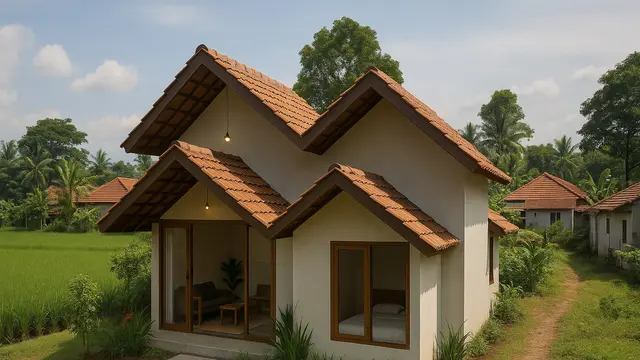 Model Rumah Tipe 21 dengan Atap Susun di Tahun 2025/via ChatGPT