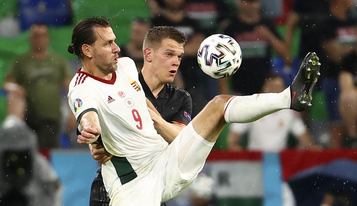 Kedua negara bermain imbang dengan skor 2-2, tapi Jerman berhak melaju ke babak 16 besar karena menduduki peringkat dua dalam klasemen akhir Grup F. (Foto: AP/PoolKai Pfaffenbach)