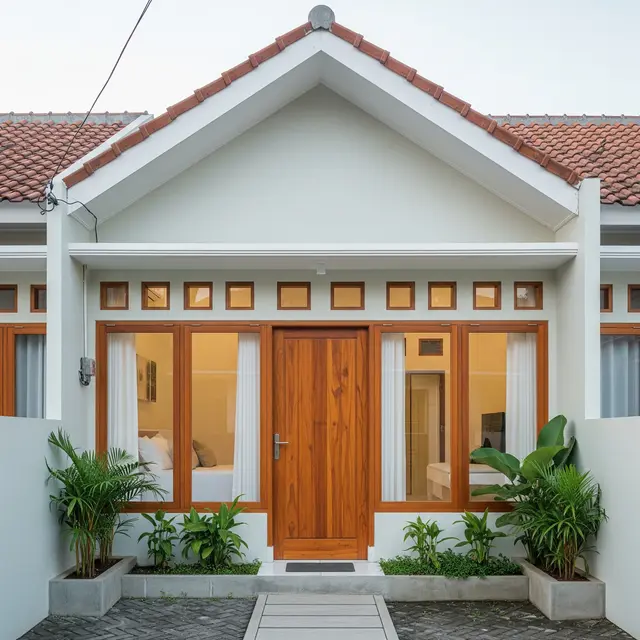 9 Contoh Fasad Rumah Minimalis Satu Lantai Atap Pelana Miring, Modern dan Fungsional