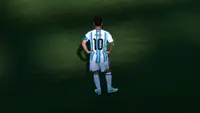 Lionel Messi #10 dari Timnas Argentina bereaksi selama pertandingan final Piala Dunia 2026 antara Spanyol dan Argentina di Stadion New York New Jersey pada 20 Juli 2026 di East Rutherford, New Jersey. (Elsa/Getty Images via AFP)